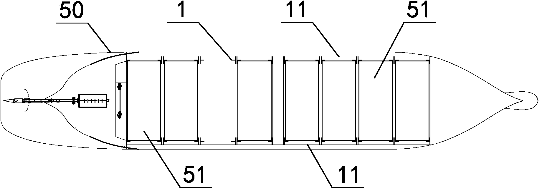 Multifunctional ship with movable-deck positioning guide rail devices