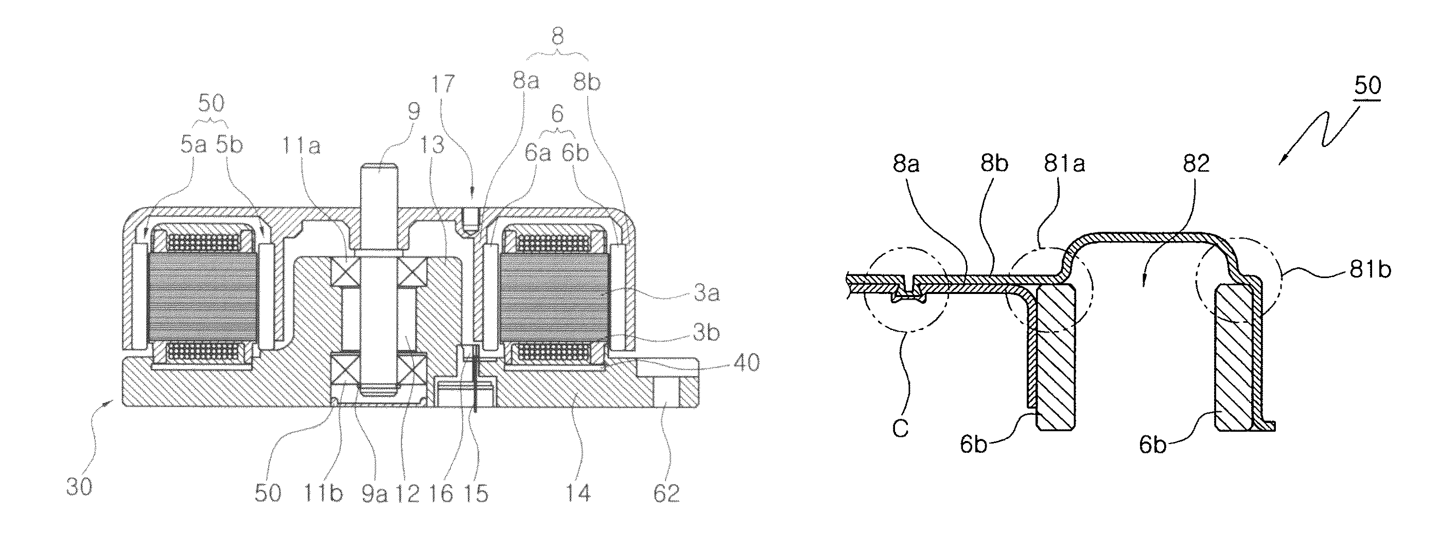 Stator for BLDG motor BLDC motor having double rotors/ single stator and vehicle cooler using the same