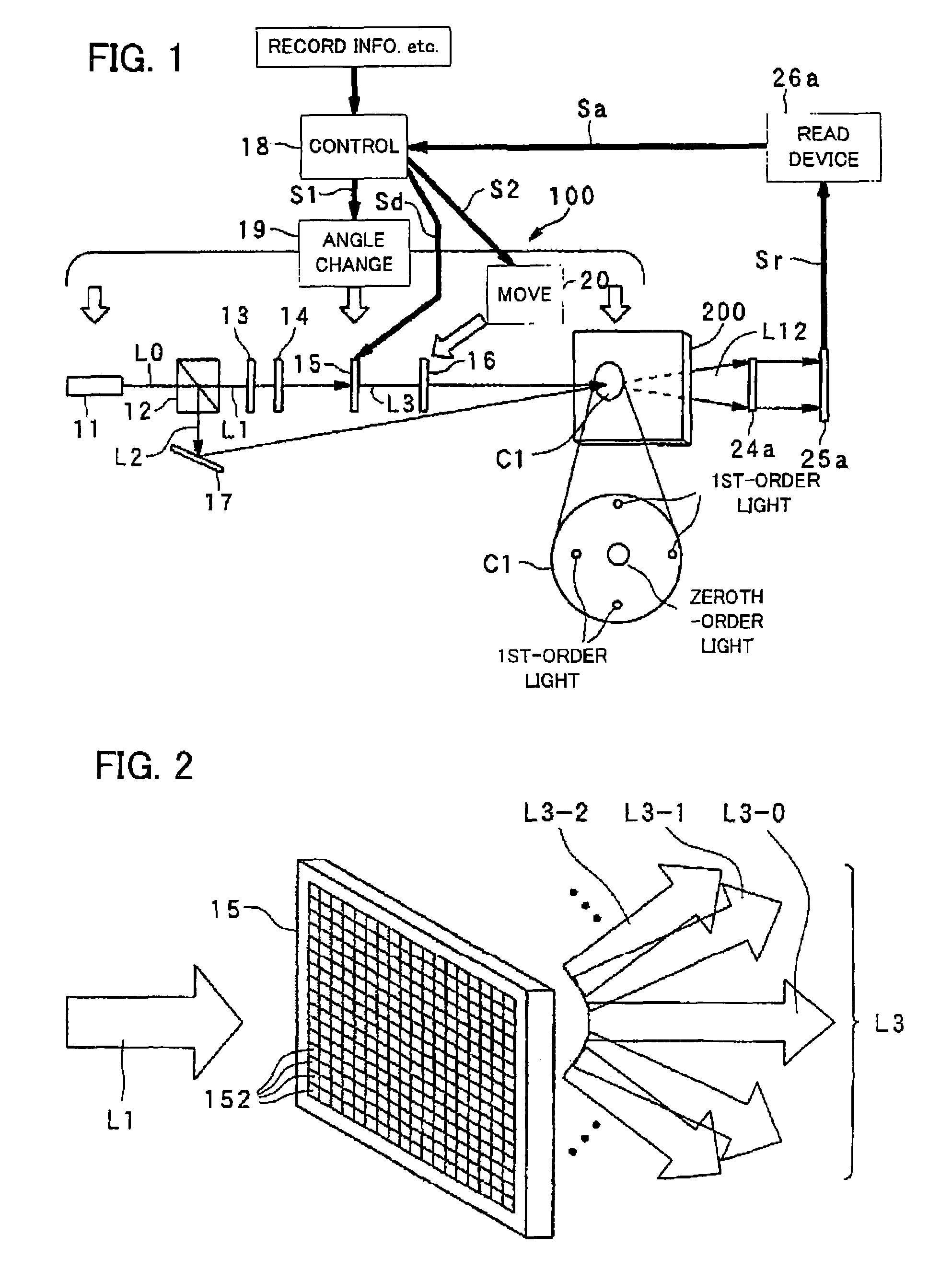 Angle-multiplexing hologram recording device, method, hologram reproduction device, and method