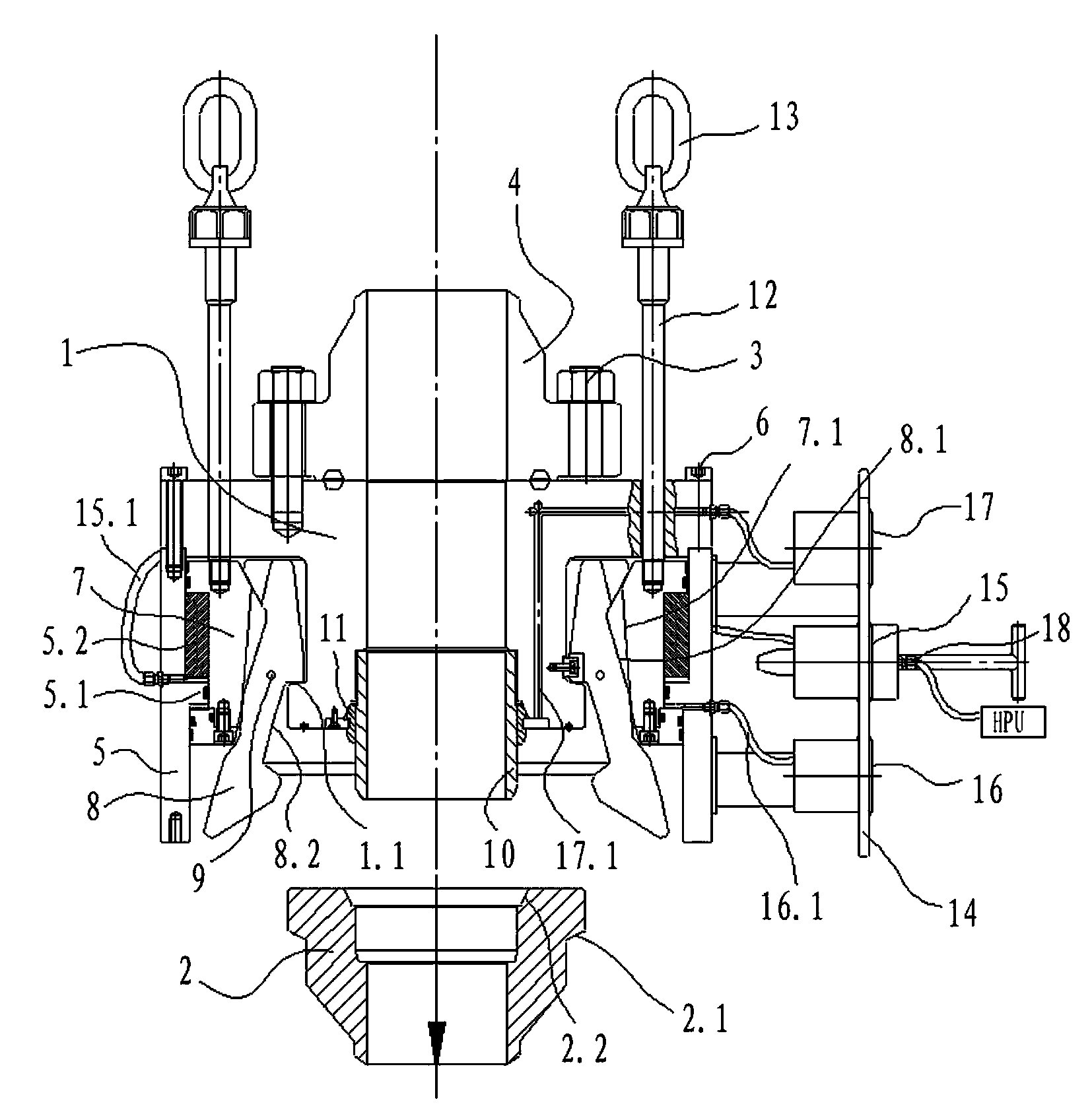 Hydraulic type submarine pipeline connector