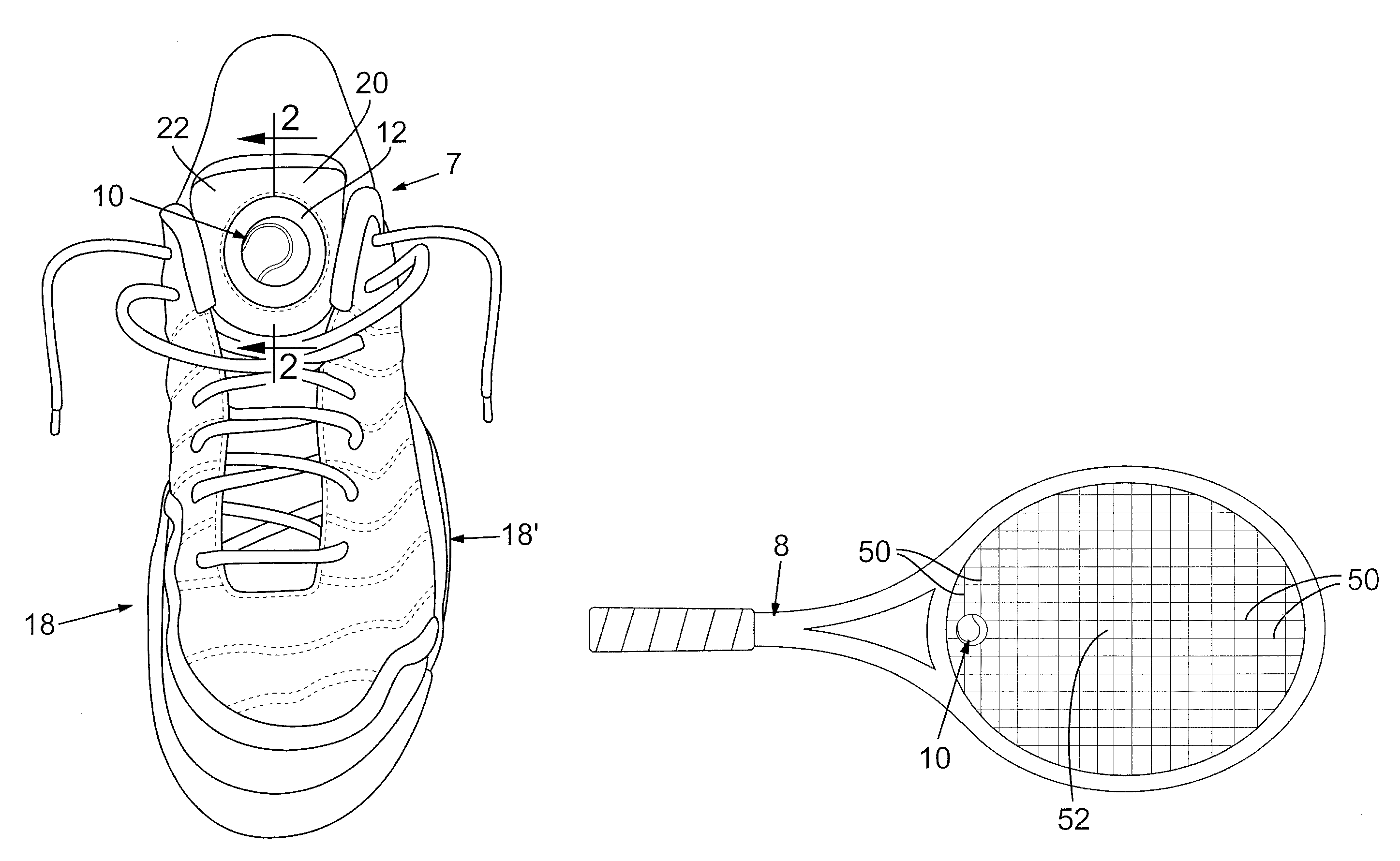 Dampening system for stringed-racquet