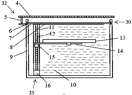 Sealing booster-type slurry pool device for overhead light source 3D printer