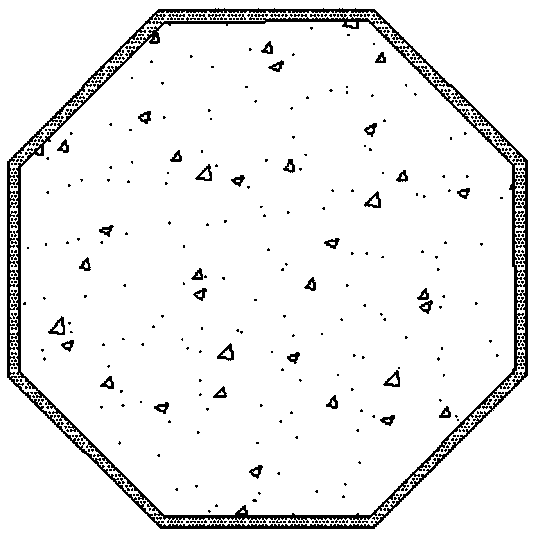 An octagonal circular cross-section solid steel pipe concrete member and its manufacturing method