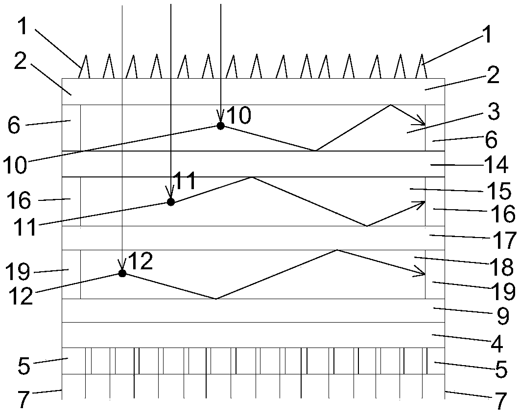 Fluorescent waveguide concentrating photovoltaic-photothermal composite power generation device