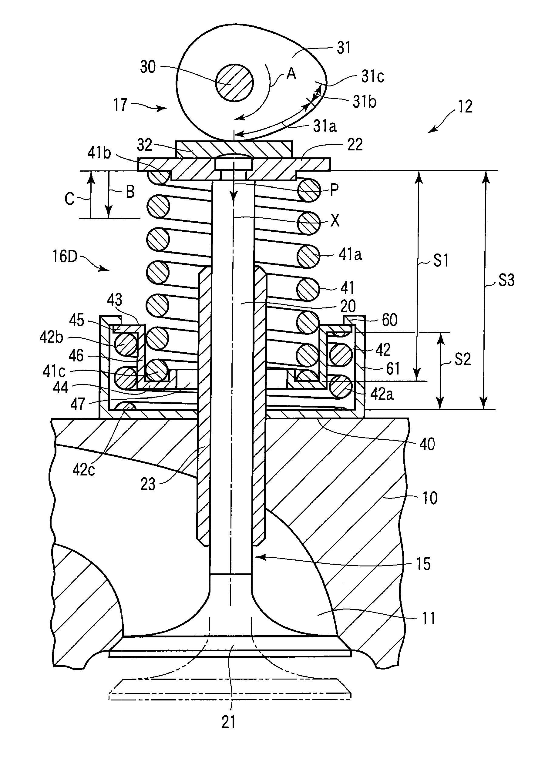 Valve spring device and valve train of engine using the same