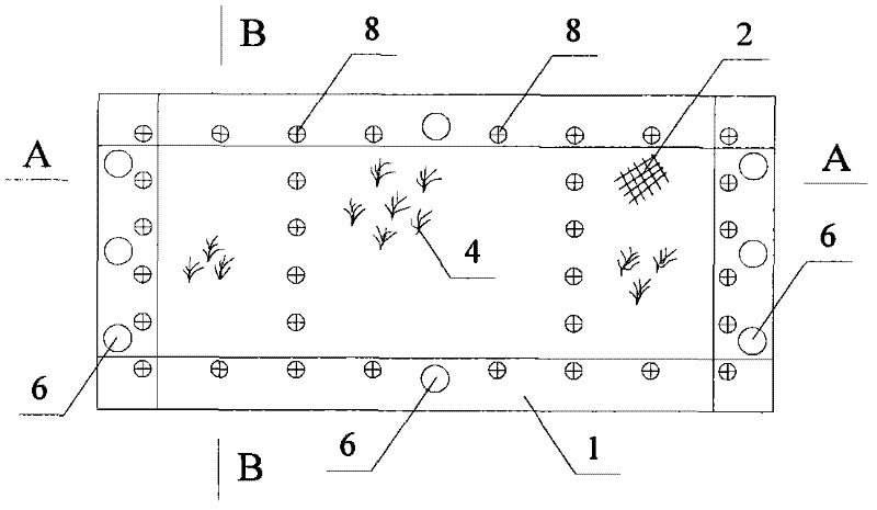 Method for jointly repairing submerged plants on underwater hard slope of river