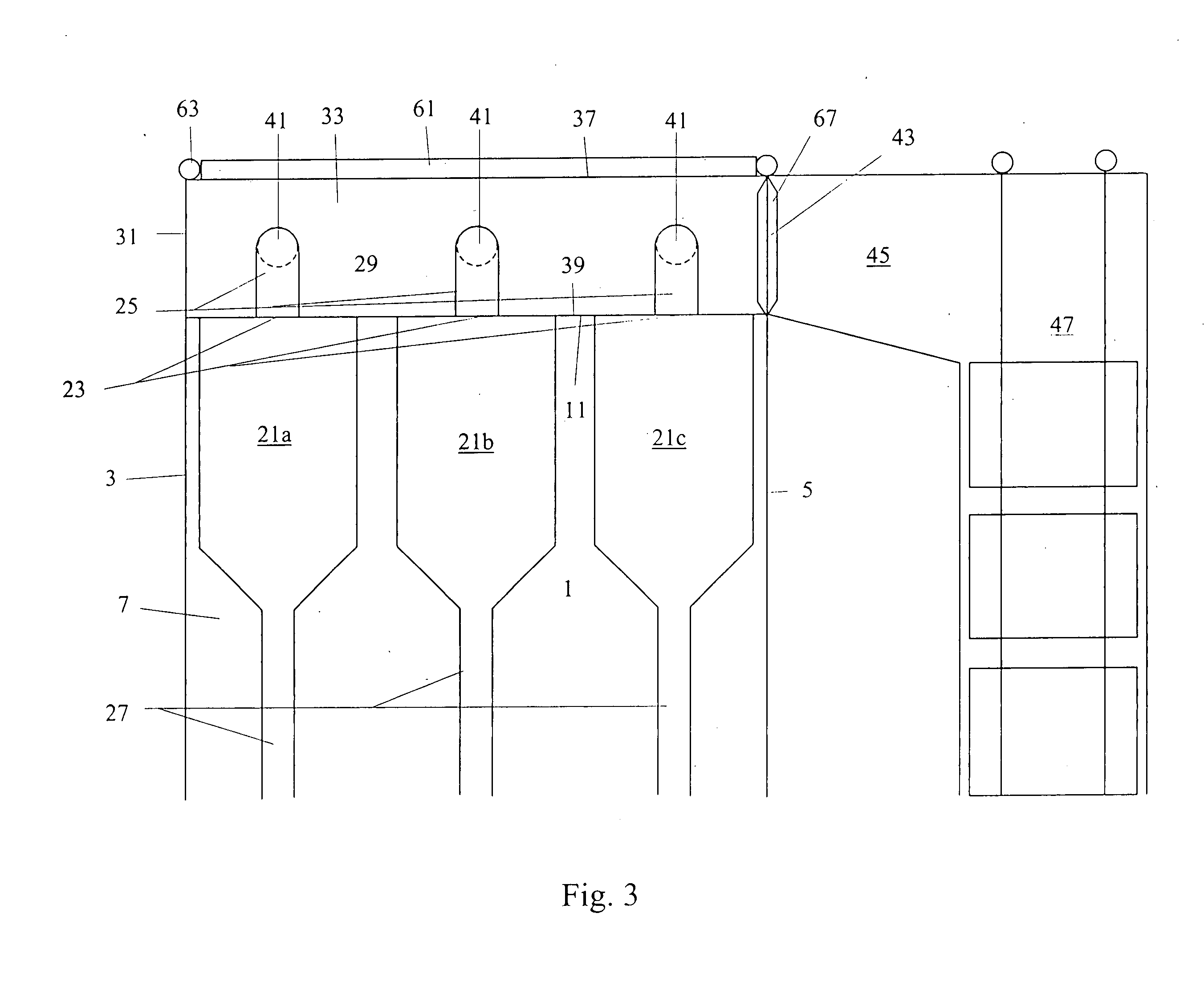 Fluidized bed reactor system having an exhaust gas plenum