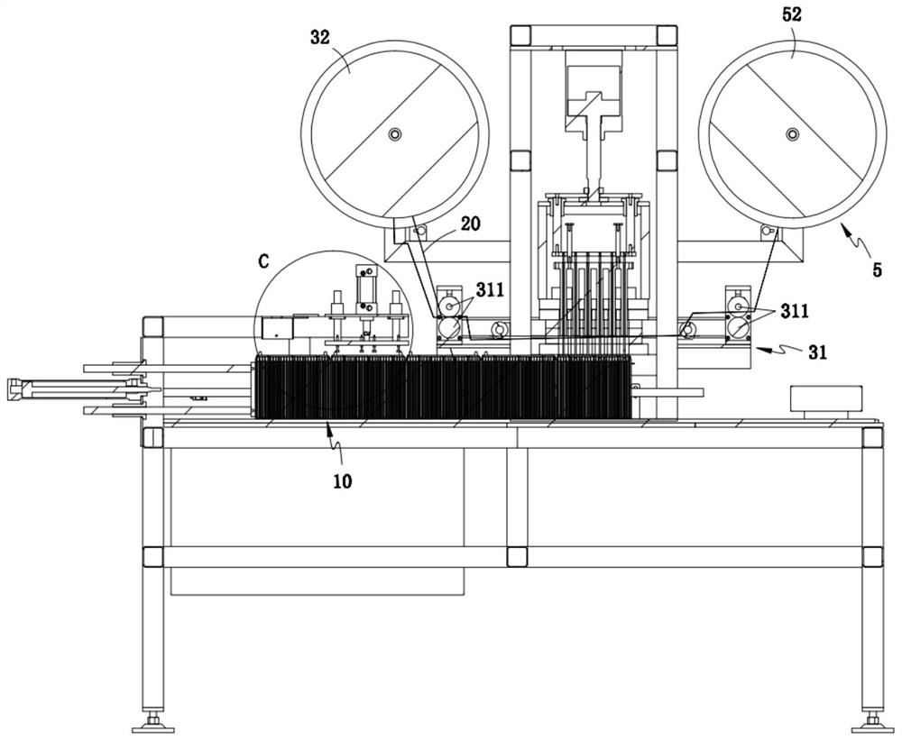 Full-automatic storage battery protective screen plate continuous installation and short circuit detection system