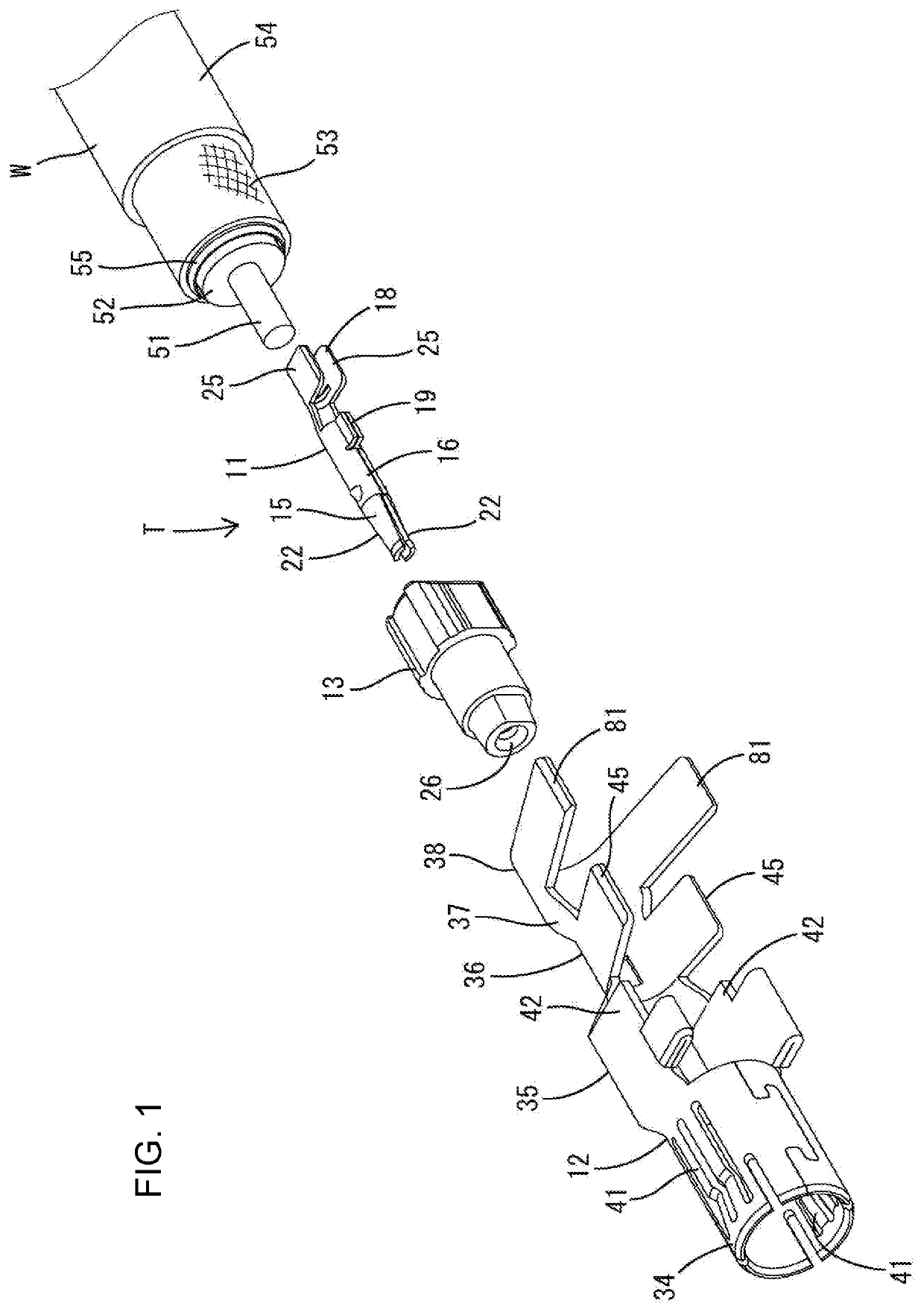 Terminal fitting for coaxial connector