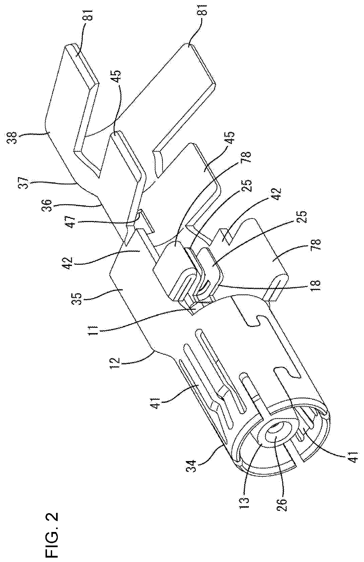 Terminal fitting for coaxial connector