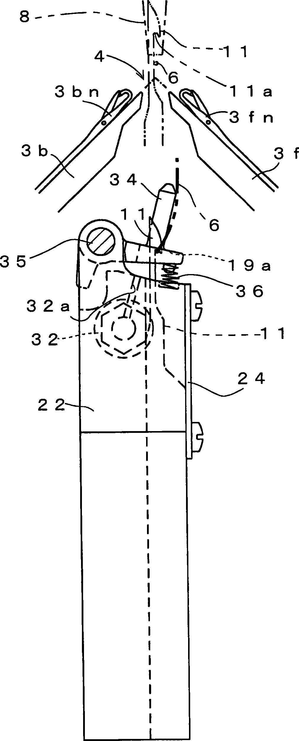 Yarn cutting and retaining device, and flat knitting machine