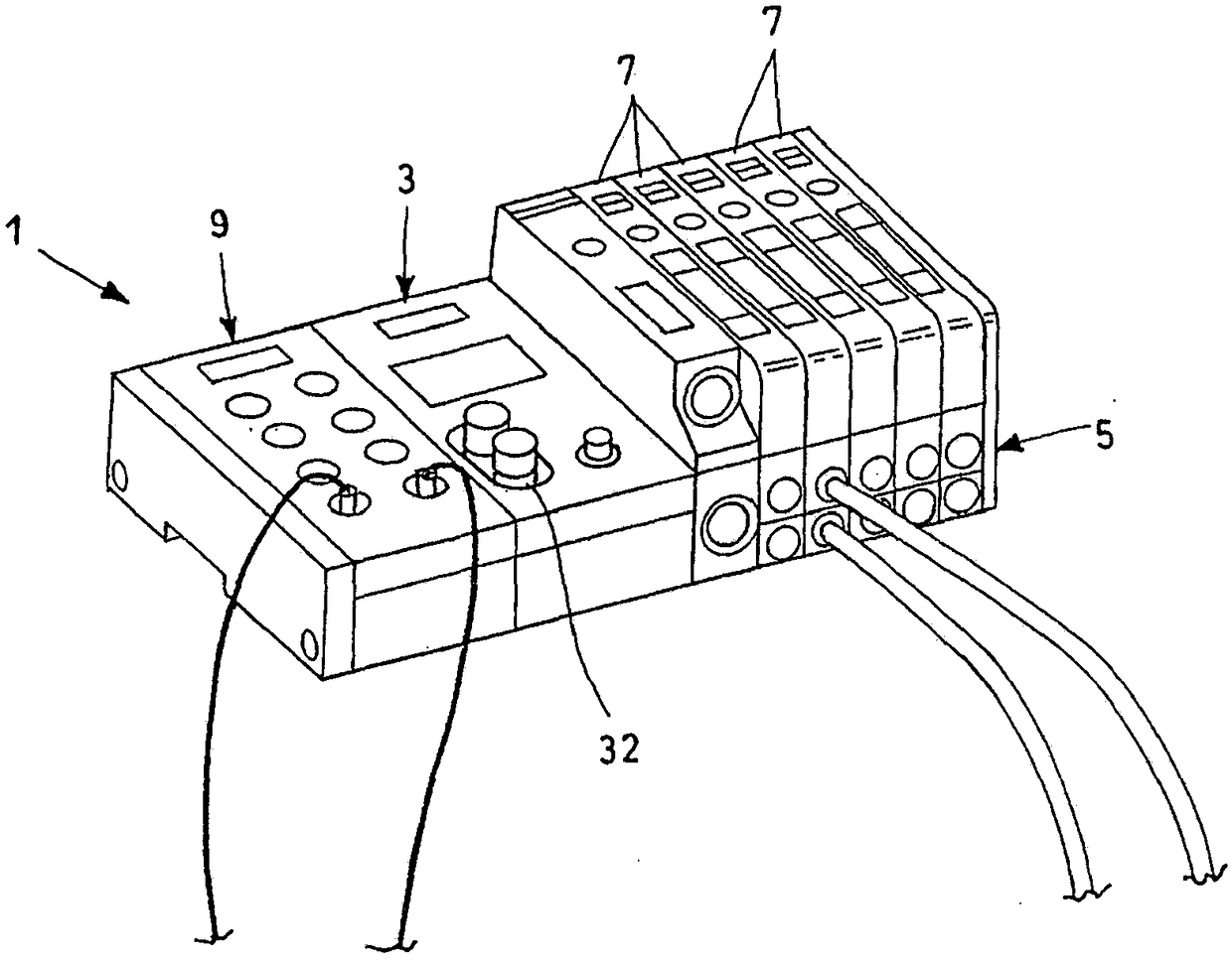 Modular control device for solenoid valve islands, particularly for the actuation of actuators