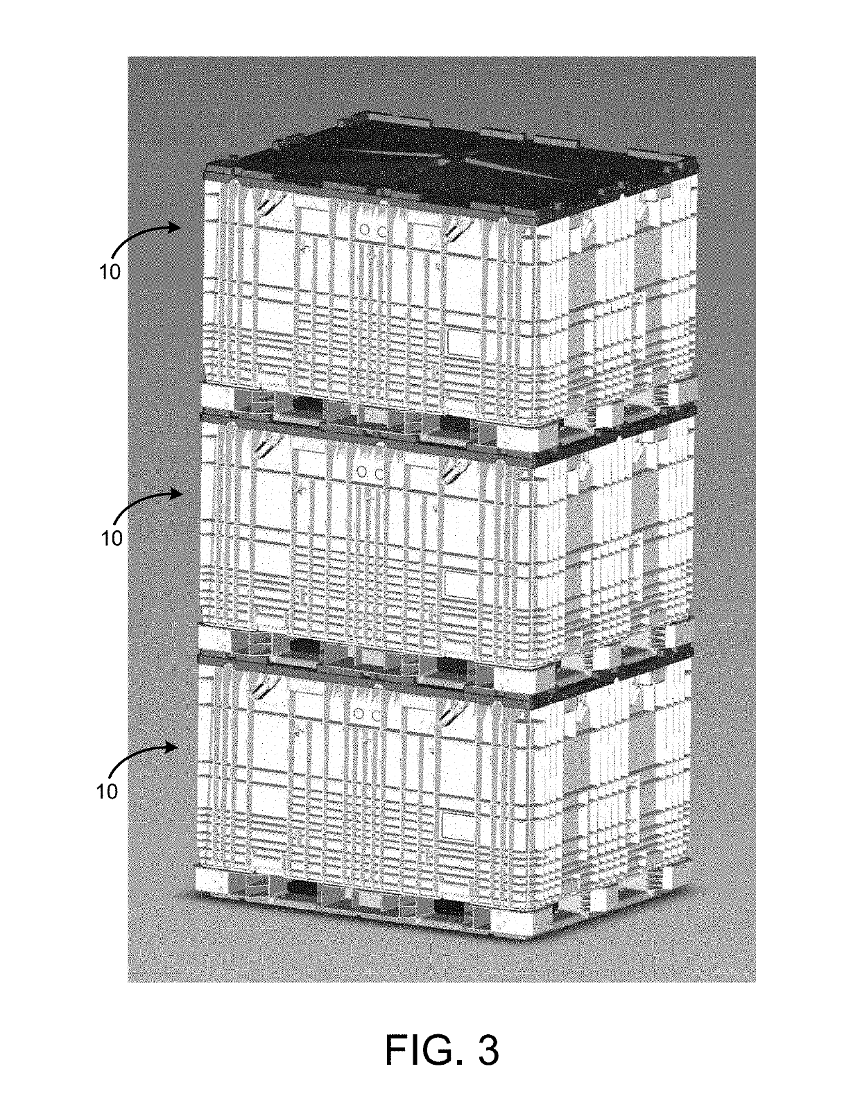 Stacking efficient dry flow bin