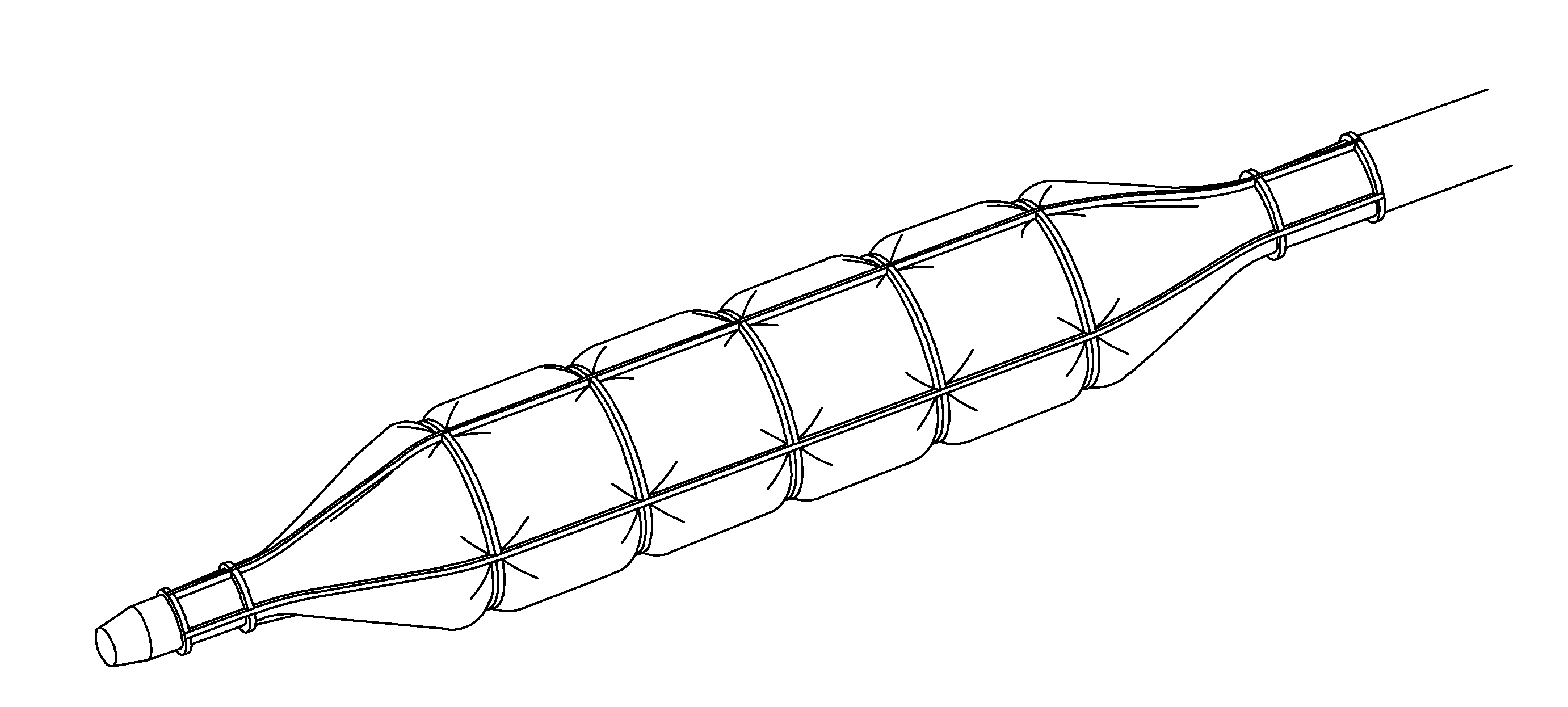 Device for compartmental dilatation of blood vessels