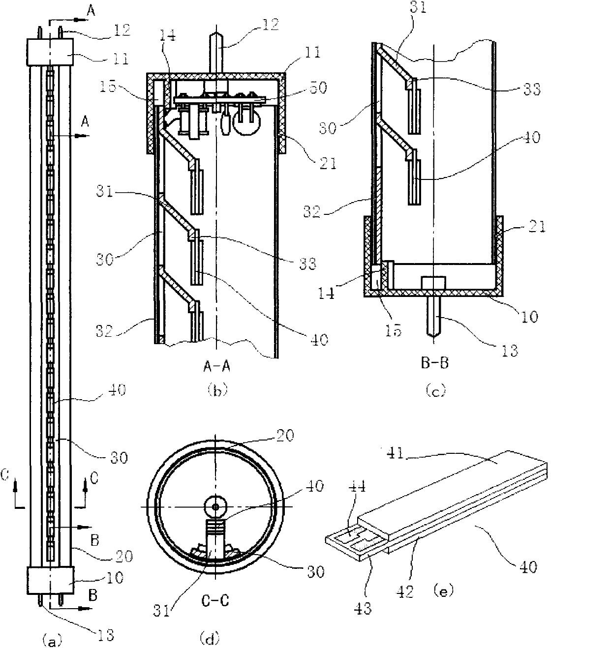 LED straight lamp made of transparent glass tube