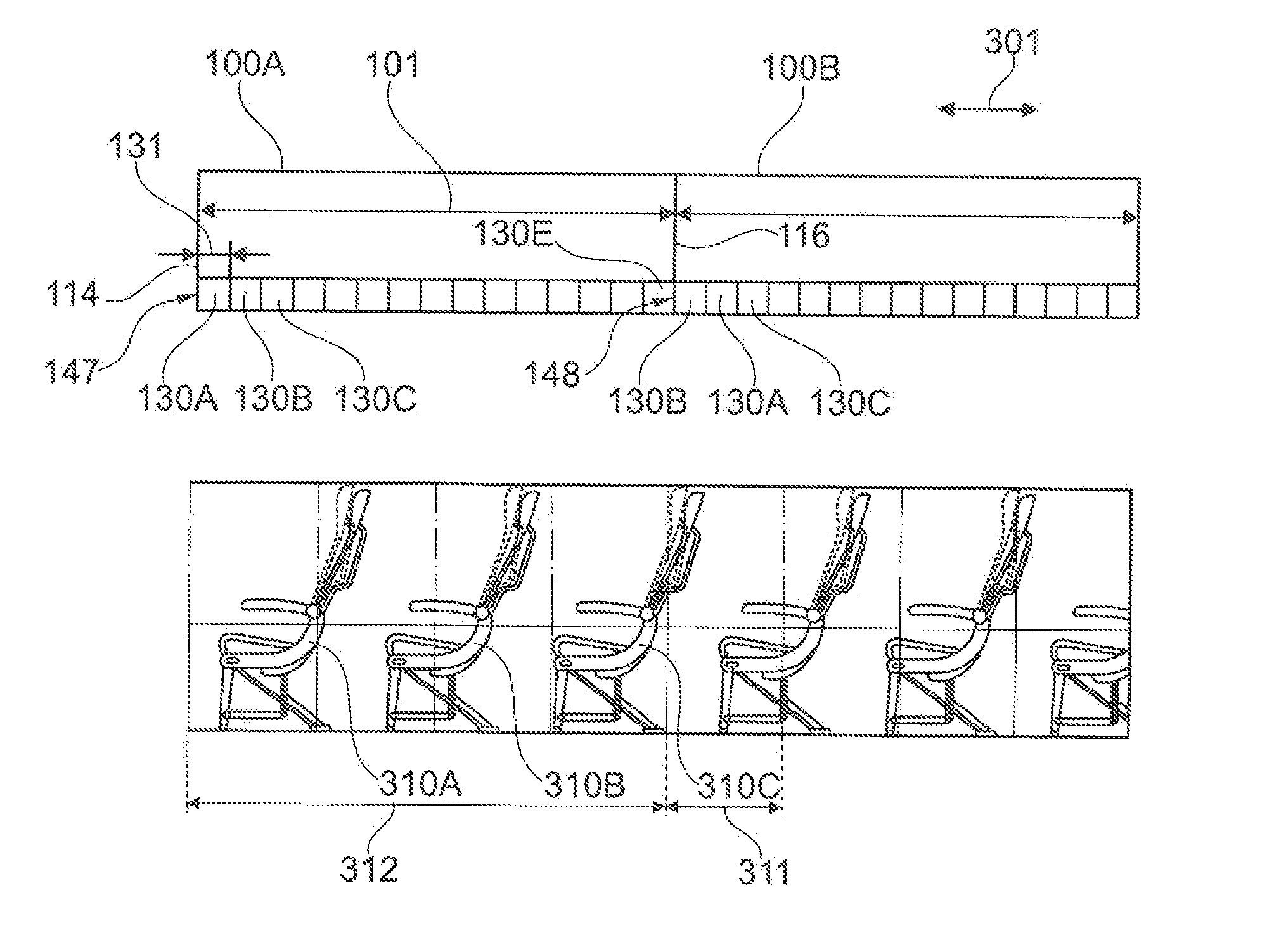 Interior component for a vehicle with a modular passenger service unit