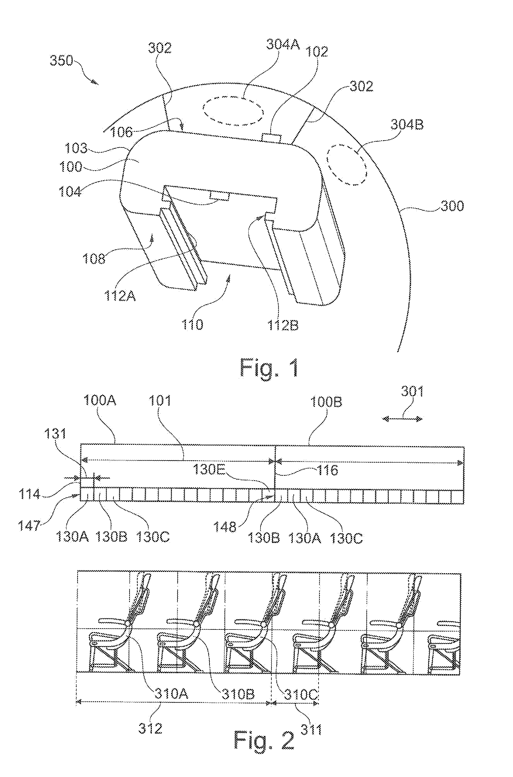 Interior component for a vehicle with a modular passenger service unit