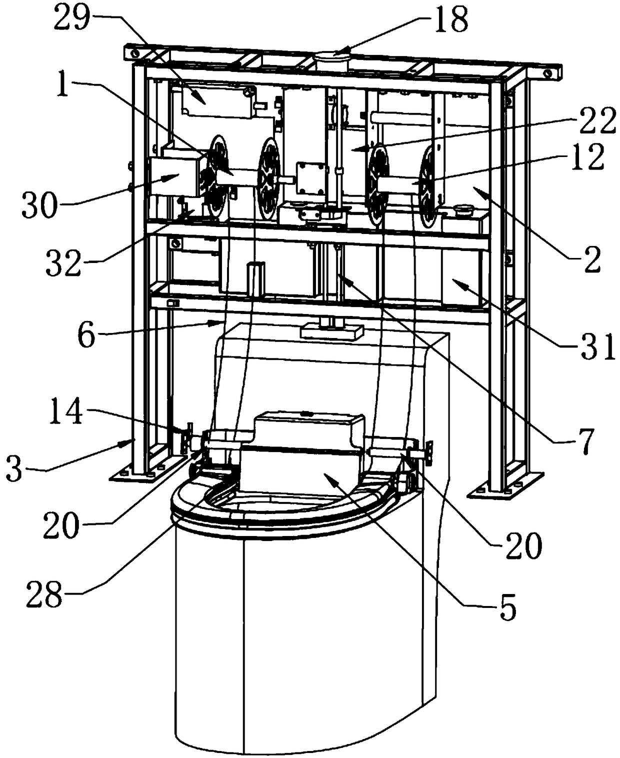 Wall type splash-proof automatic sleeve changing toilet and using method thereof