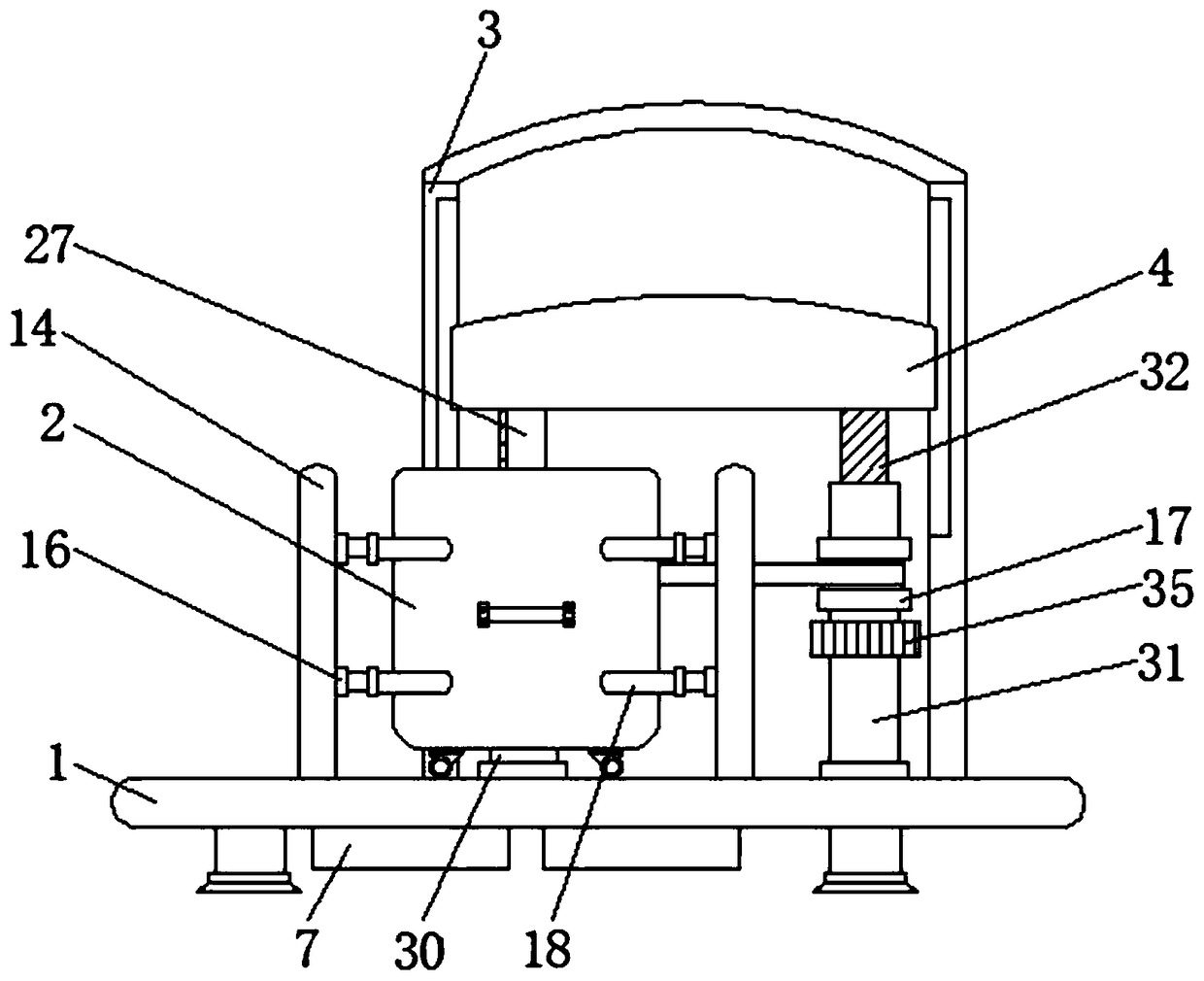 Positioning device for paint high speed dispersing machine