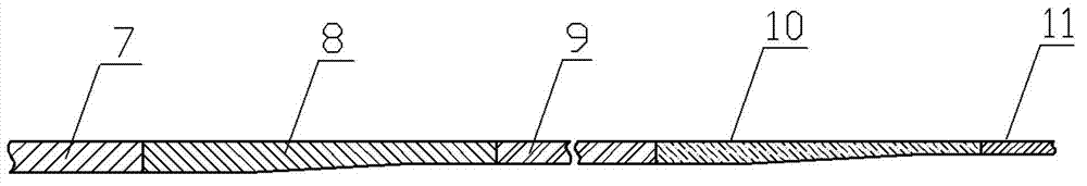 Continuous oil pipe with gradual changing wall thickness and production method for continuous oil pipe