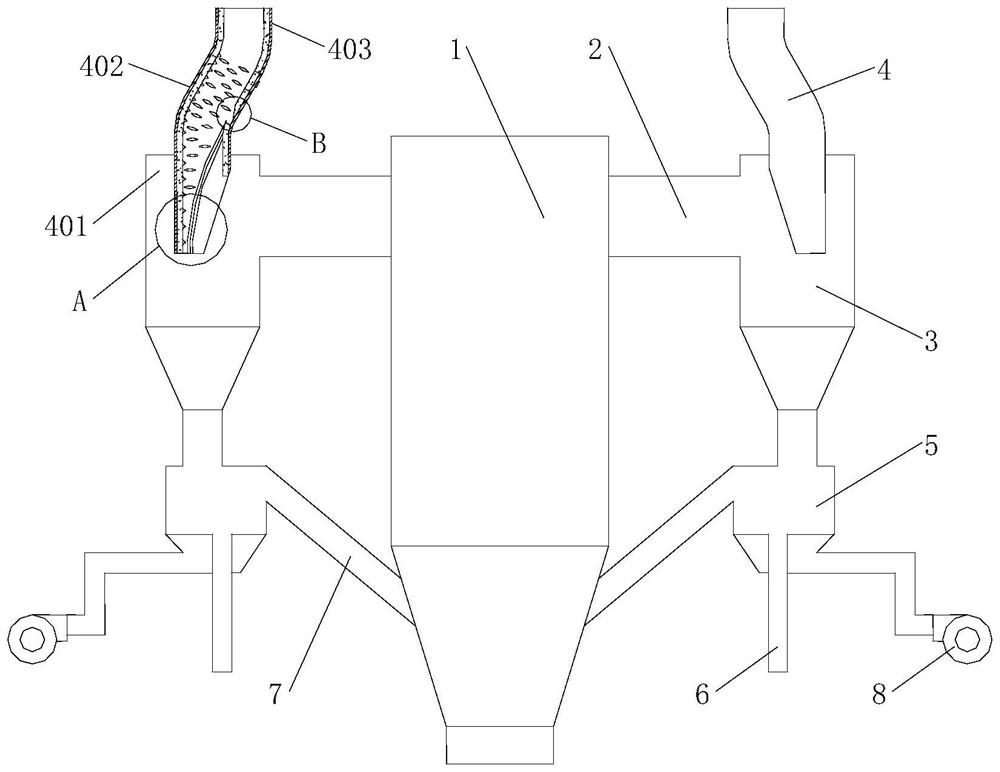 Boiler combustion system with material returning function