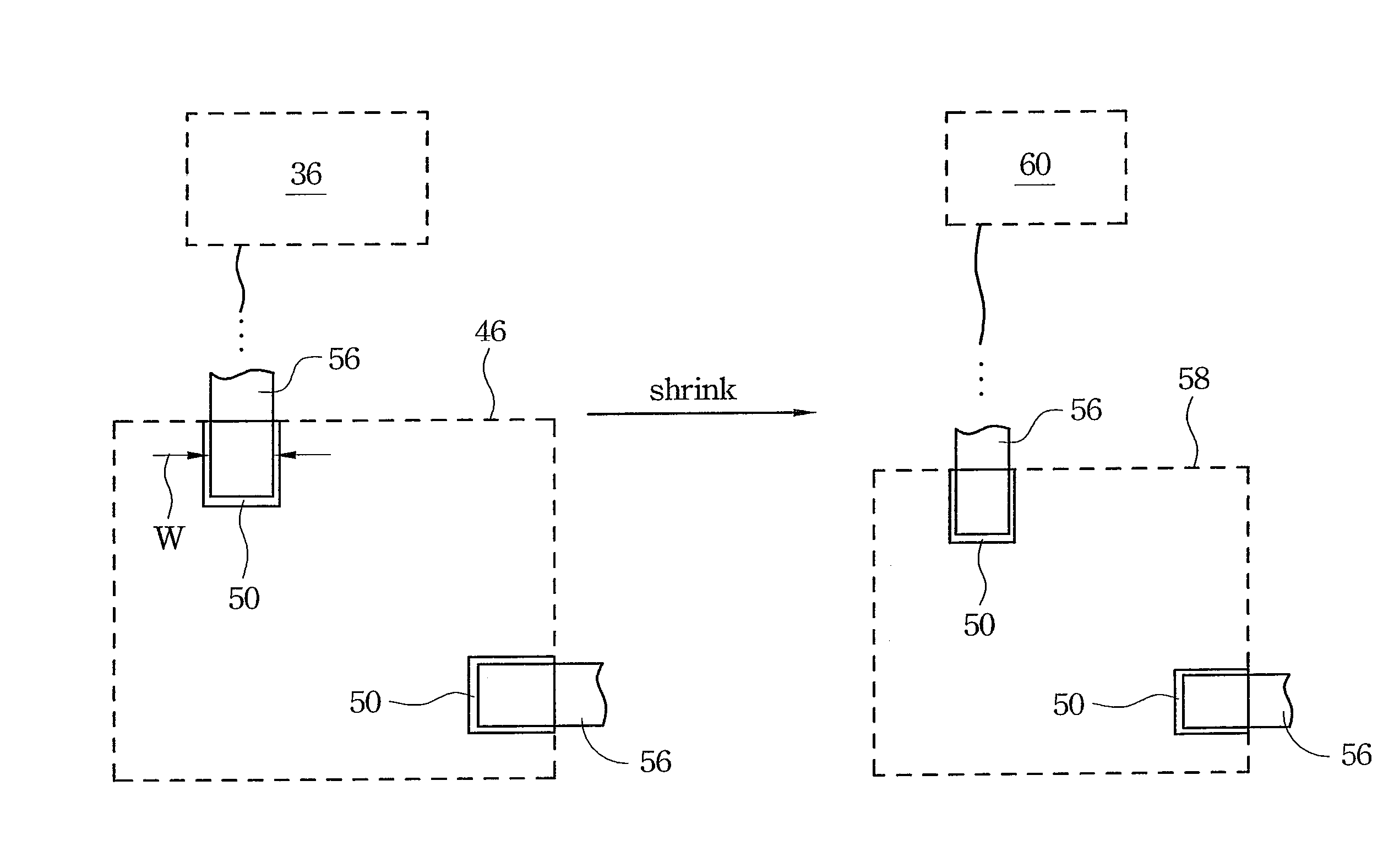 Design flow for shrinking circuits having non-shrinkable IP layout