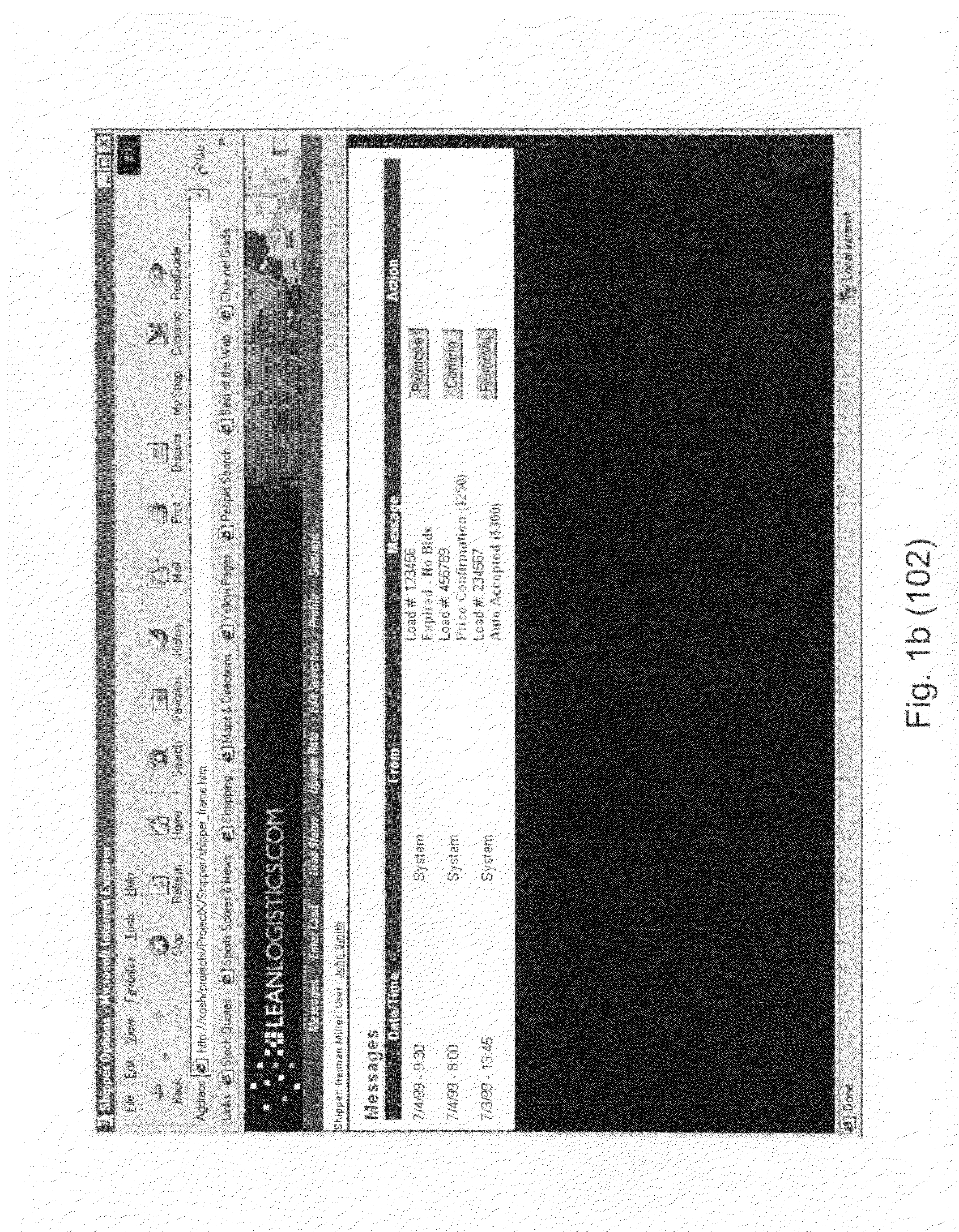 Methods and apparatus for connecting shippers and carriers in the third party logistics environment via the internet