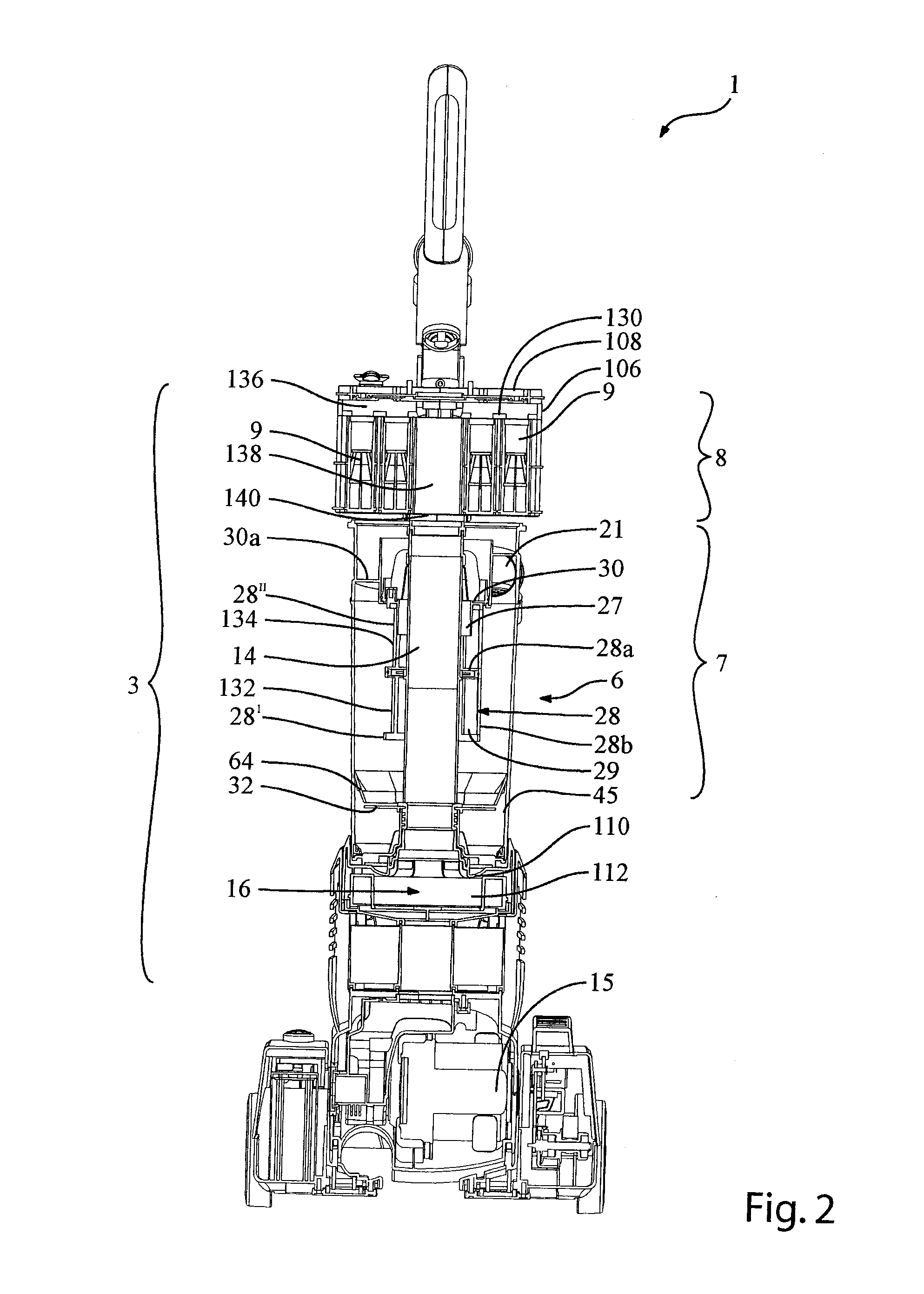 Vacuum cleaner with a removable cyclone array