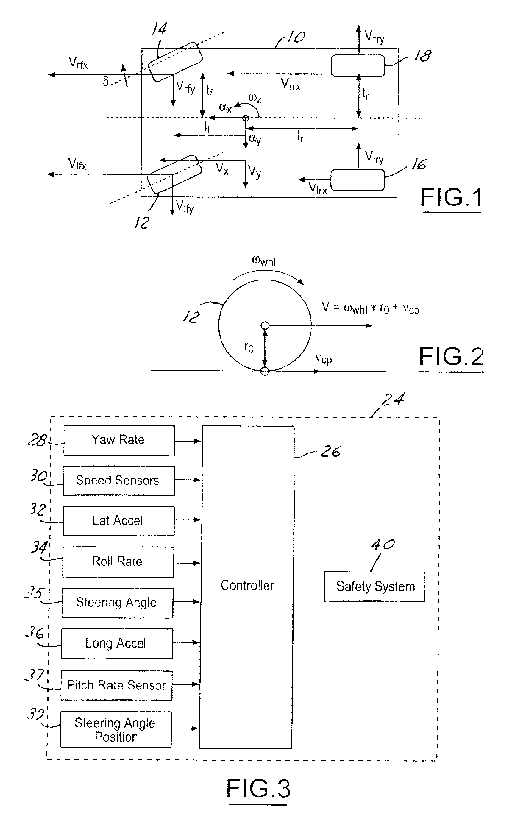 Method for determining a longitudinal vehicle velocity by compensating individual wheel speeds using pitch attitude