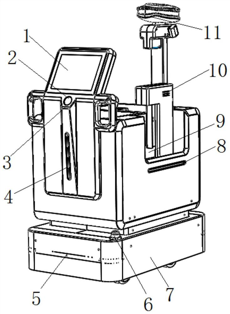 Mobile intelligent medicine delivering patrol robot