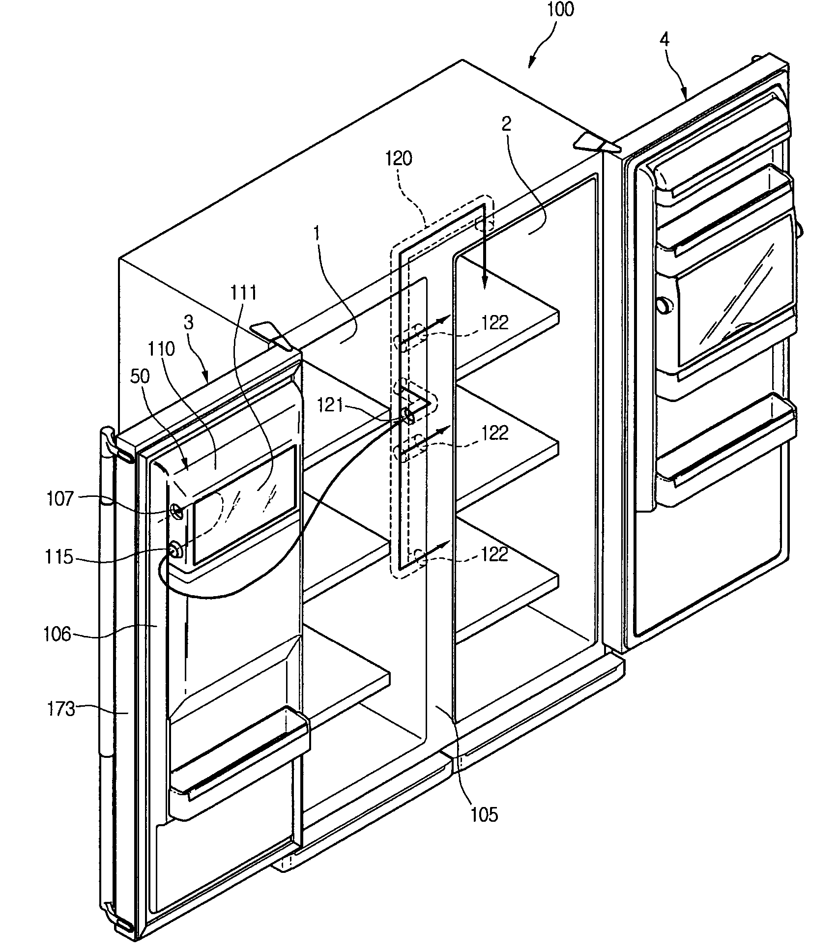 Cold air path structure of refrigerator