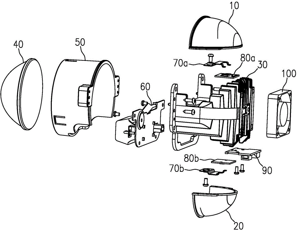 High-efficiency LED double-chip high beam and low beam integrated automobile headlamp optical system