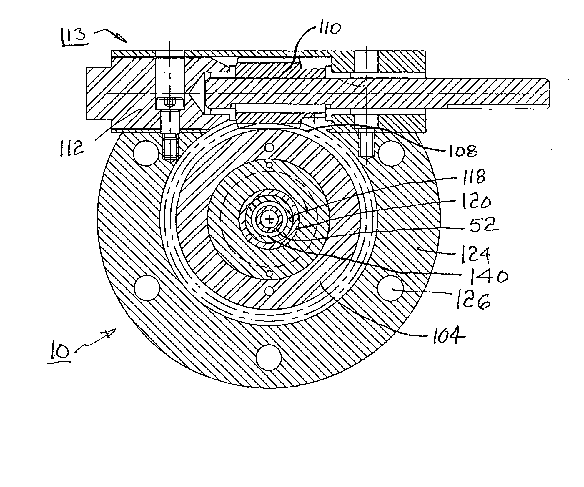 Rotatable head for forming spiral extrusions