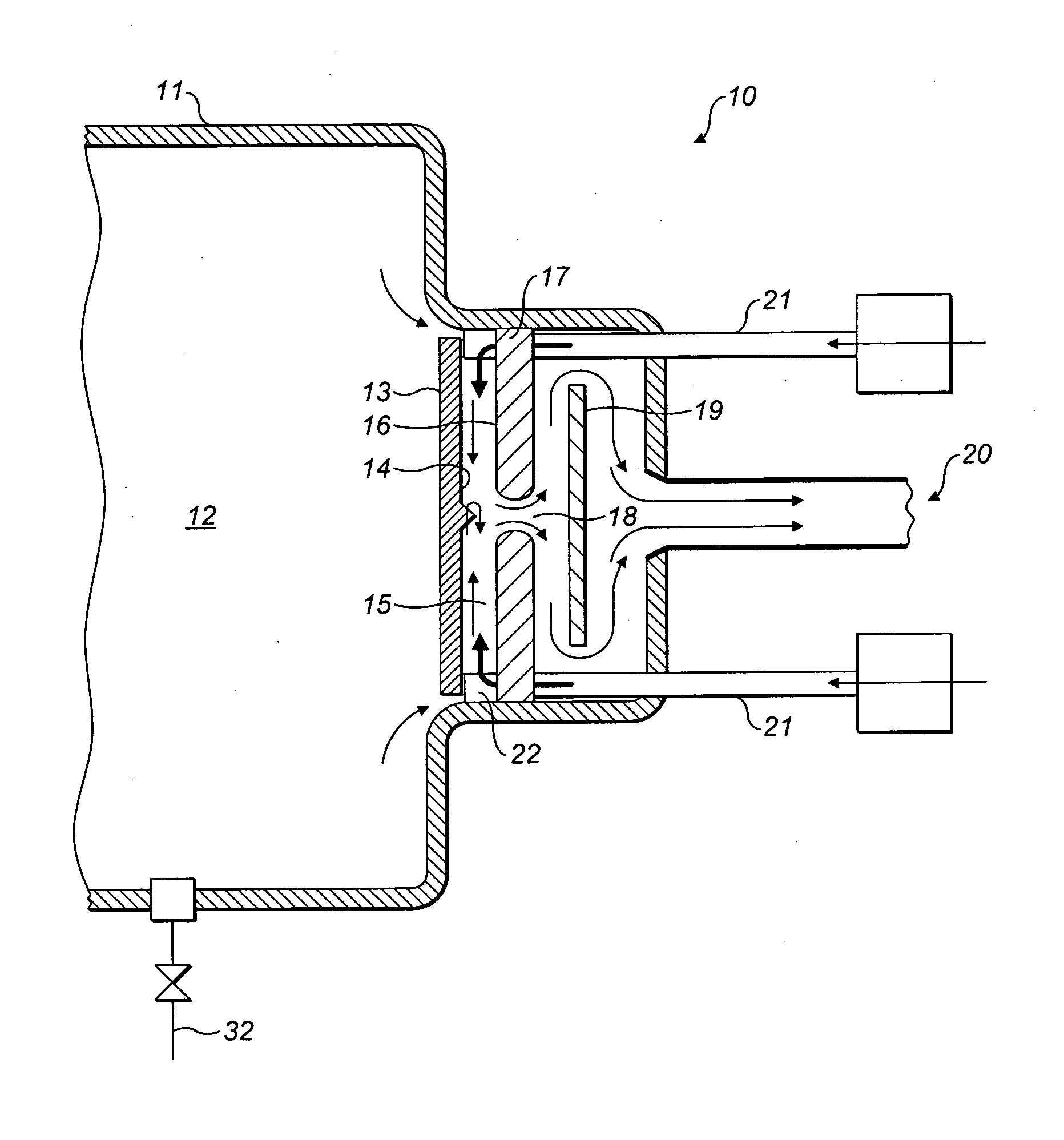 Apparatus and method for controlling the flow of fluid in a vortex amplifier