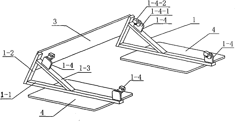 Flat solar battery bracket