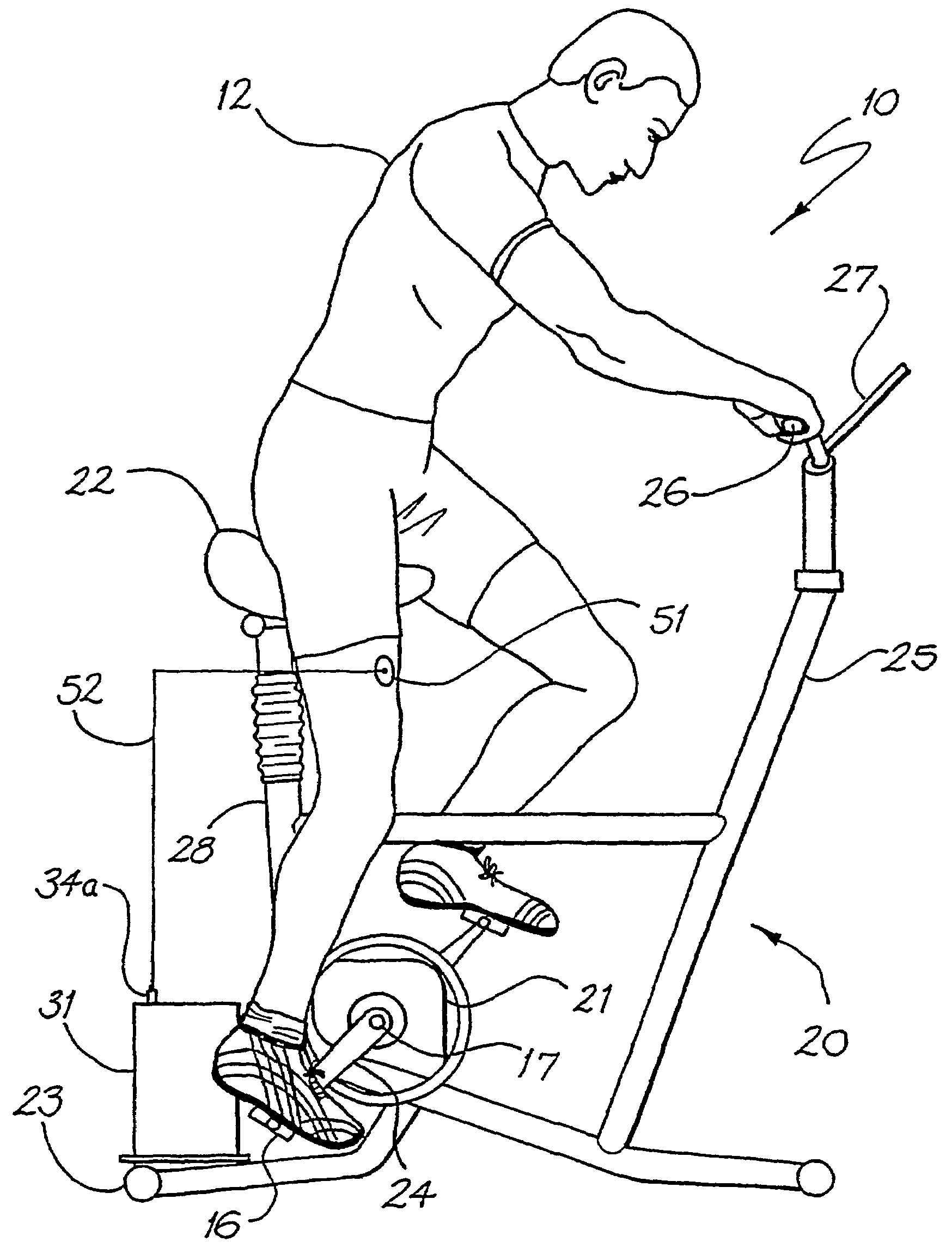 Exercise apparatus for a person with muscular deficiency