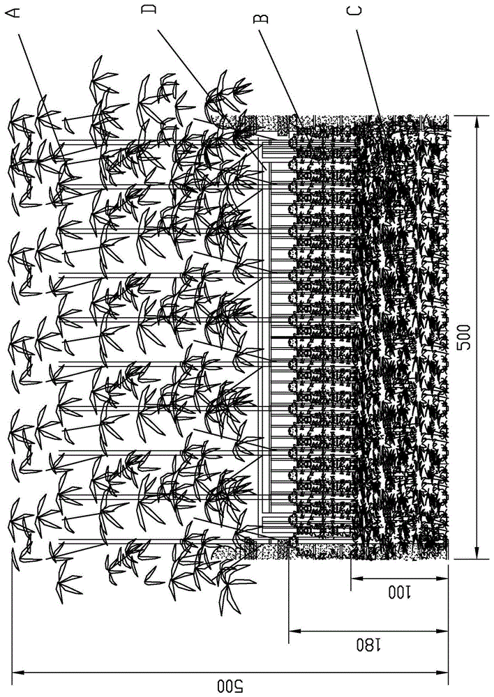 A plant configuration method for greening inside a permeable enclosure