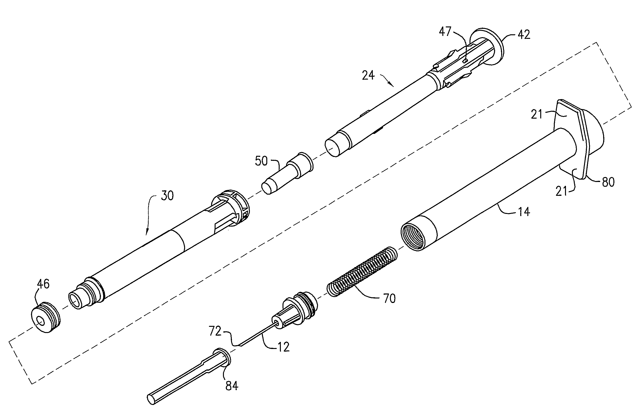 Retractable needle syringe assembly