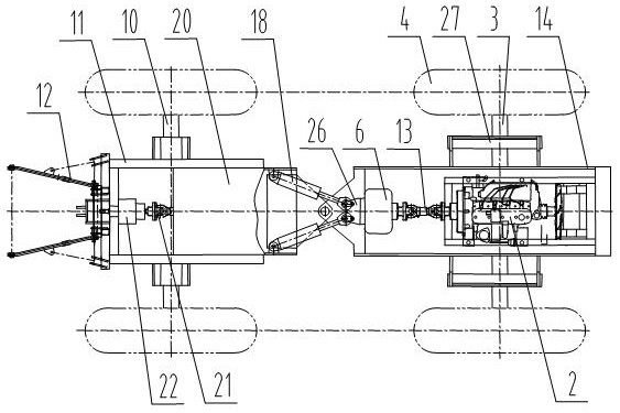 Hinge steering four-wheel drive tractor