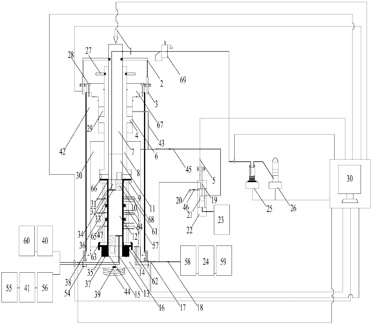 Microcomputer-controlled electrohydraulic servo rock triaxial dynamic shear-seepage coupling multifunctional test apparatus