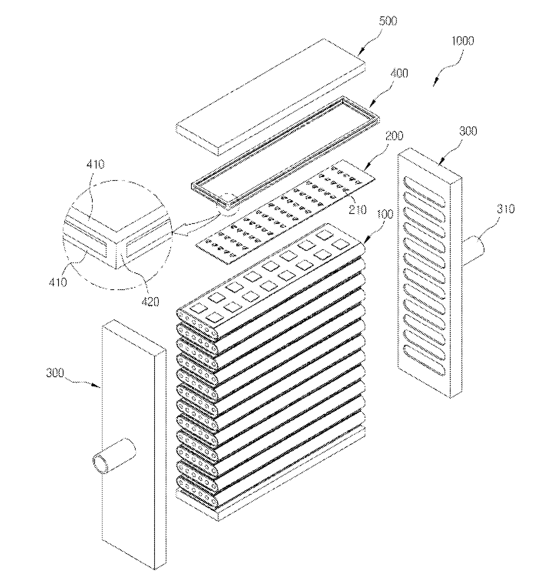 Flat tubular solid oxide fuel cell stack