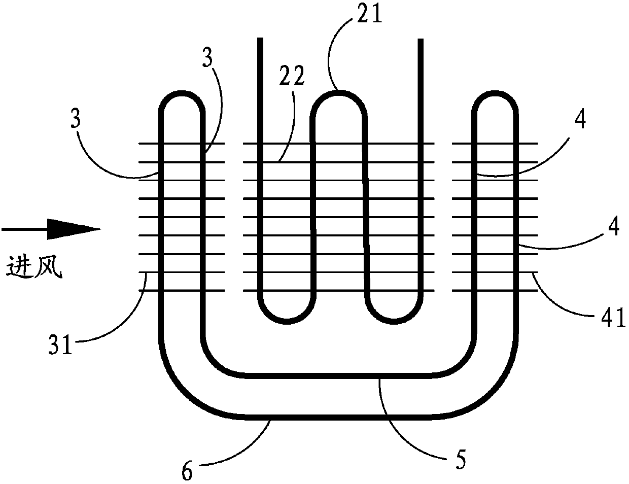 Direct expansion type evaporator device of complete fresh air unit