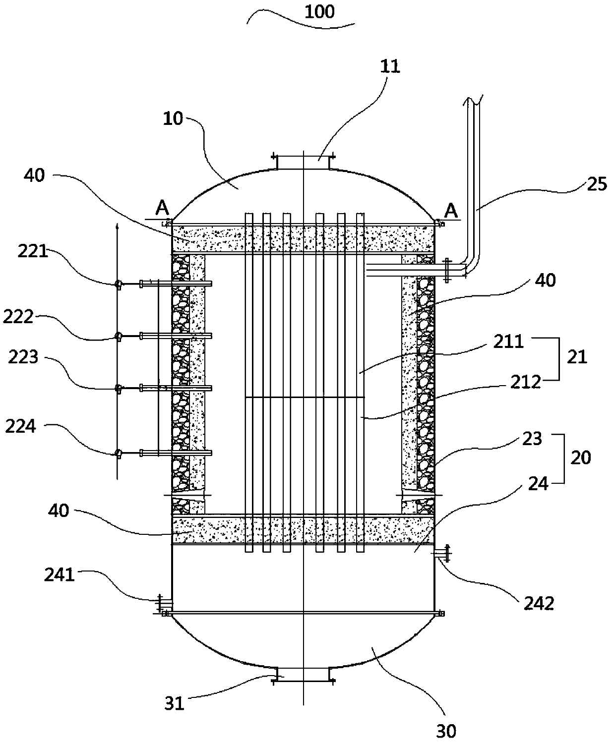 Reactor for preparing synthesis gas by catalytic reforming of methane and carbon dioxide