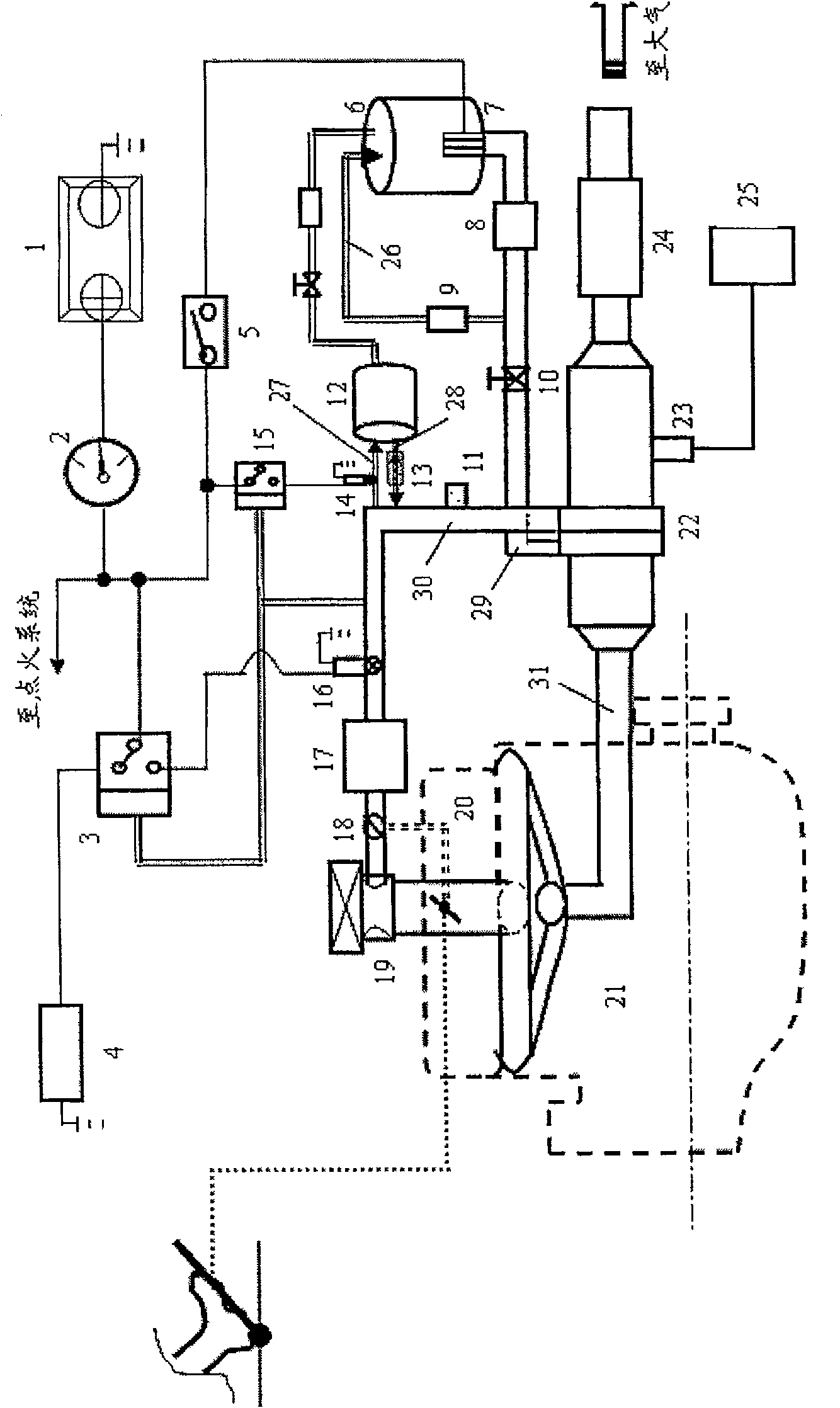 Reformed gas-aqueous alcohol reformed gas dual-purpose fuel engine alcohol reforming fuel feeding system