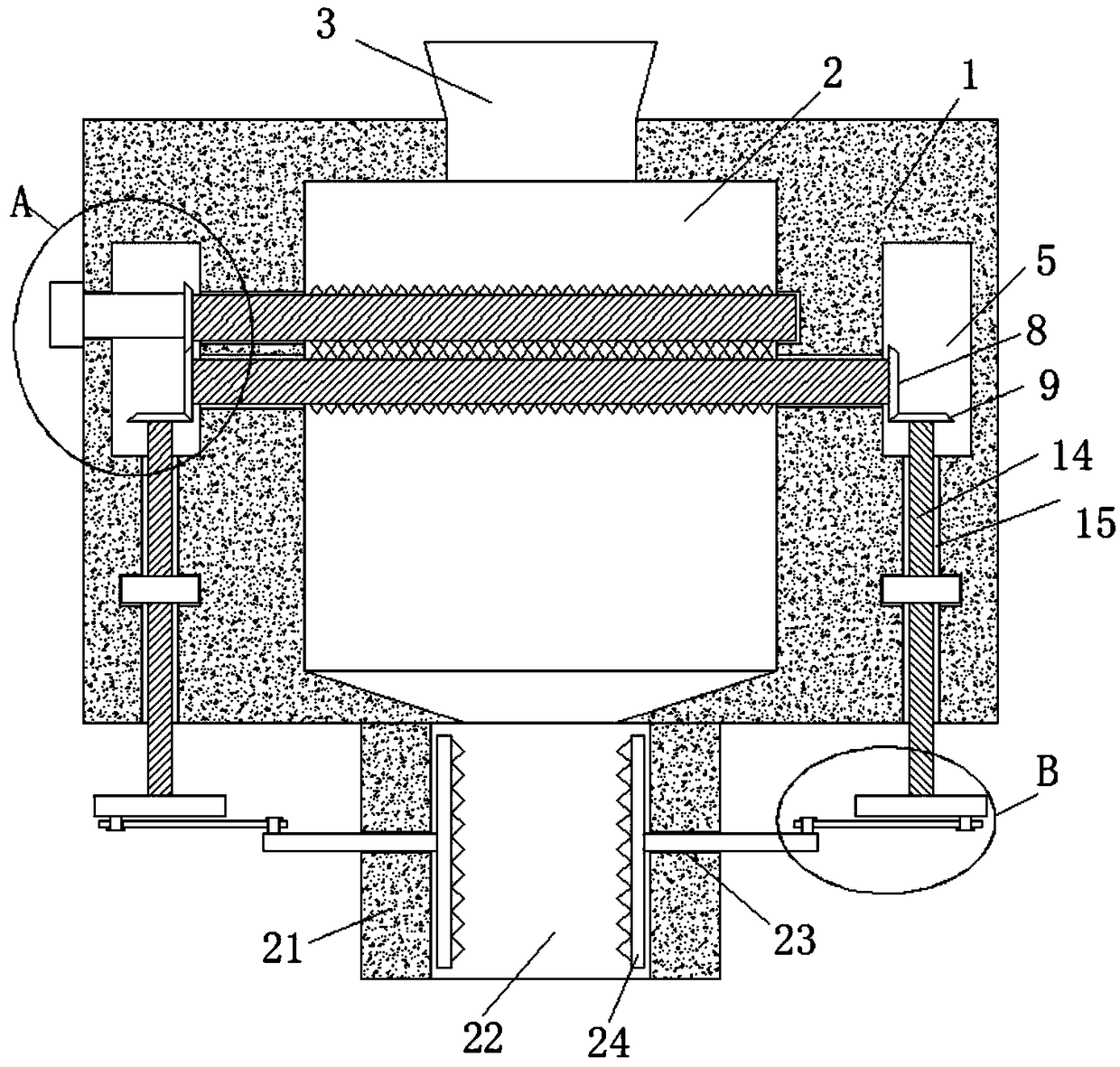 Sweet potato crushing device