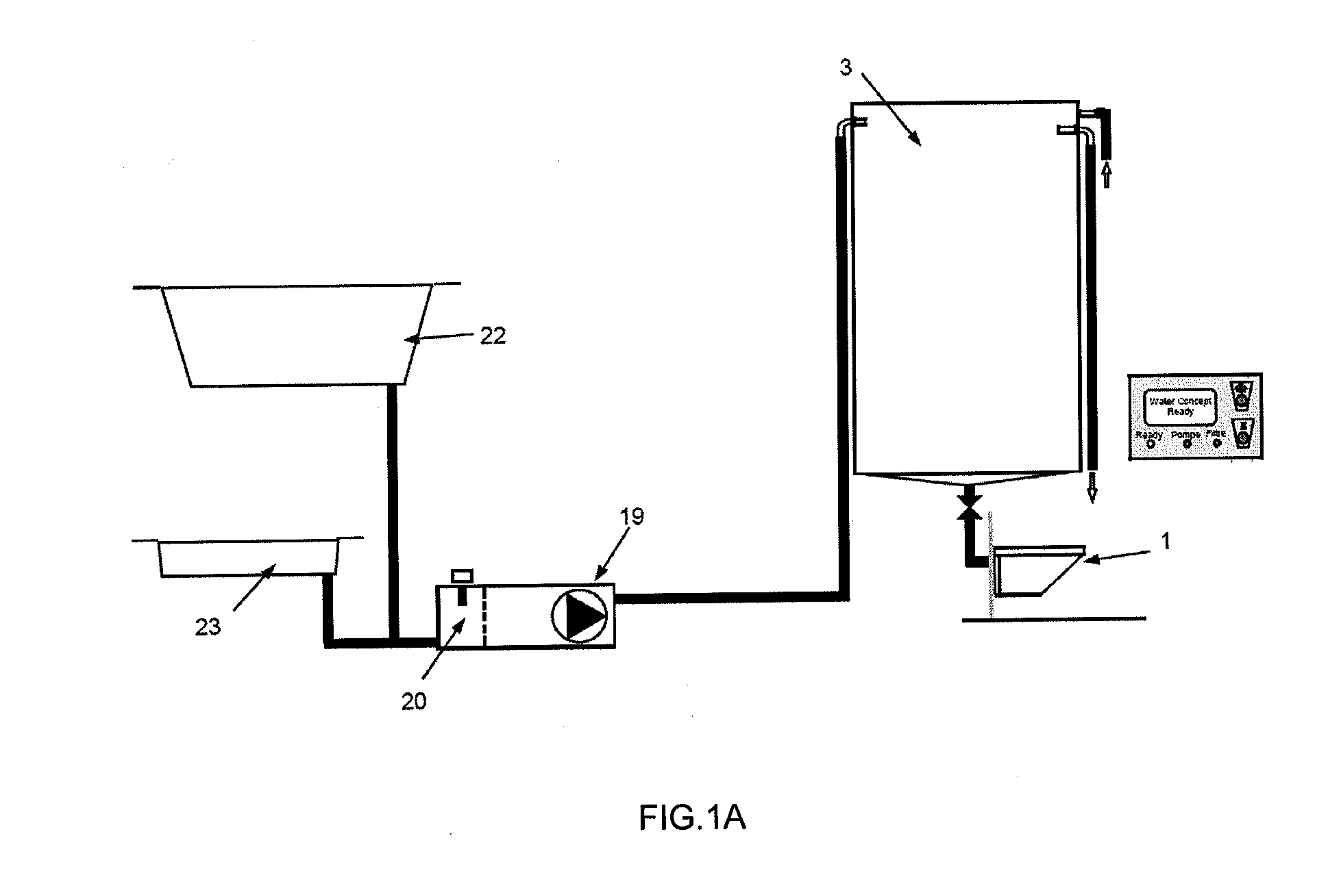 Installation for recycling sanitary water