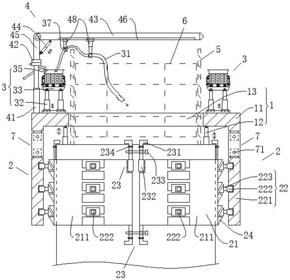 Positioning and moving device for reconstruction construction of water-blocking bridge of river channel