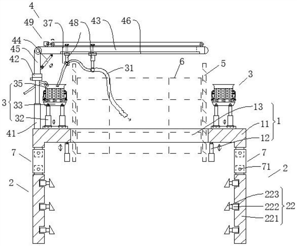 Positioning and moving device for reconstruction construction of water-blocking bridge of river channel