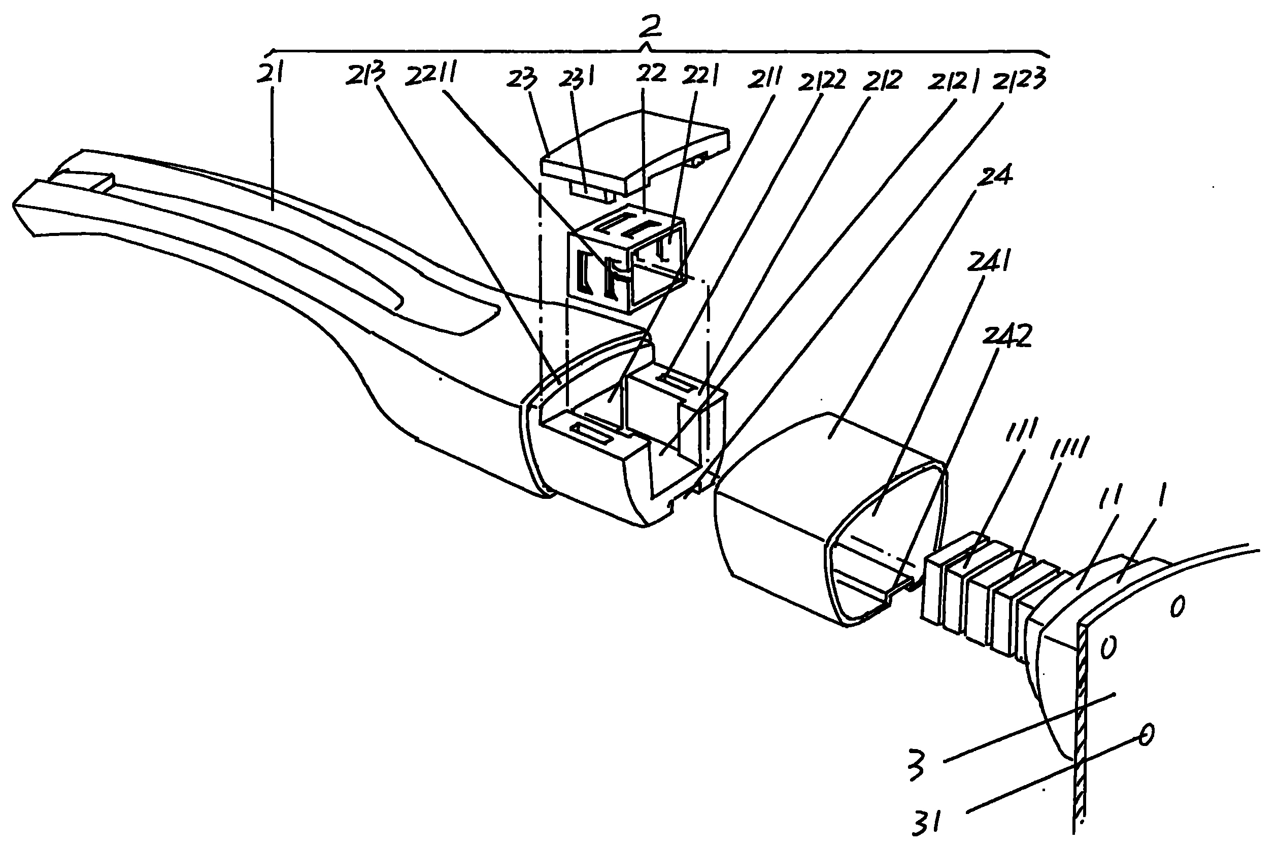 Embedded fixed type lifting handle structure of pot