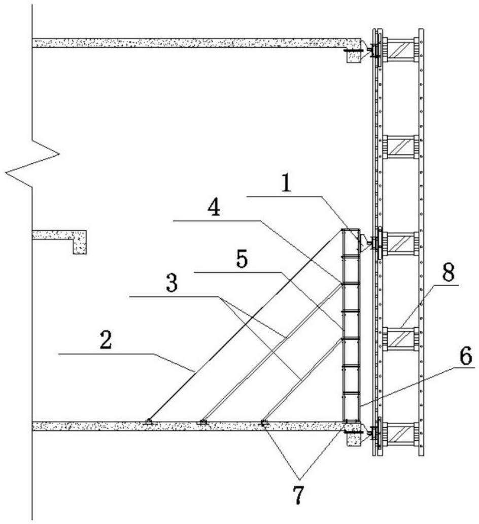 Temporary attachment device for pick-empty area climbing frame